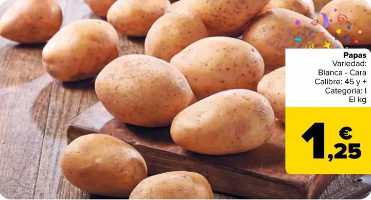 Oferta de Papas por 1,25€ en Carrefour