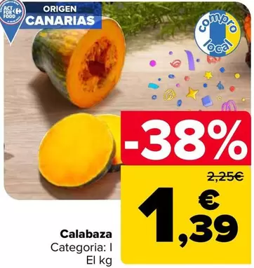 Oferta de Calabaza por 1,39€ en Carrefour