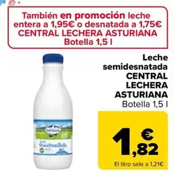 Oferta de Central Lechera Asturiana - Leche Semidesnatada  por 1,82€ en Carrefour