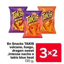 Oferta de Takis - En Snacks Volcano , Fuego , Dragon Sweet , Intense Nacho O Takis Blue Heat en Carrefour