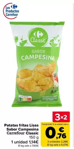 Oferta de Carrefour Classic - Patatas Fritas Lisas Sabor Campesina  en Carrefour
