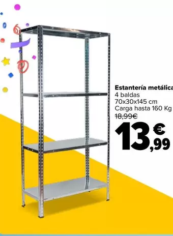 Oferta de Estantería Metálica por 13,99€ en Carrefour