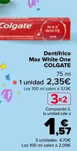 Oferta de Colgate - Dentífrico Max White One  en Carrefour