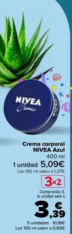 Oferta de Nivea - Crema Corporal Azul en Carrefour