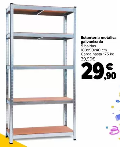 Oferta de Estantería Metálica Galvanizada por 29,9€ en Carrefour