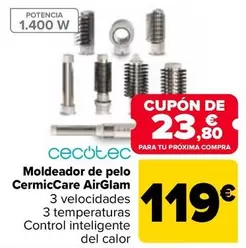 Oferta de Cecotec - Moldeador De Pelo CermicCare Airglam por 119€ en Carrefour