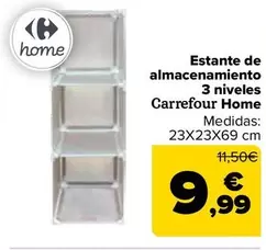 Oferta de Carrefour Home - Estante De Almacenamiento 3 Niveles por 9,99€ en Carrefour