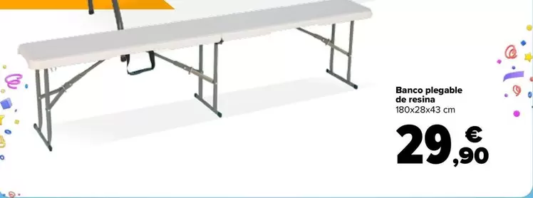 Oferta de Banco Plegable De Resina por 29,9€ en Carrefour