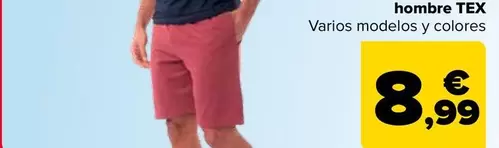 Oferta de Tex - Bermuda French Terry Hombre  por 8,99€ en Carrefour