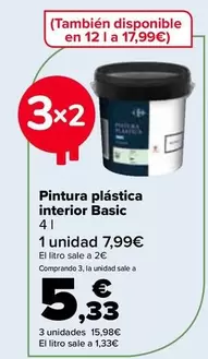 Oferta de Pintura Plástica Interior Basic en Carrefour