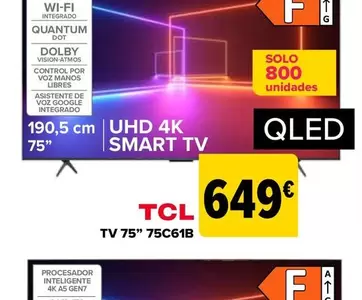 Oferta de TCL - Tv 75" 75C61B por 649€ en Carrefour
