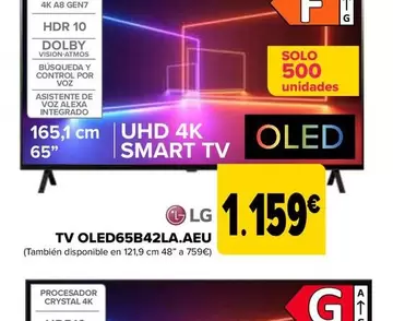 Oferta de LG - Tv OLED65B42LA.AEU por 1159€ en Carrefour