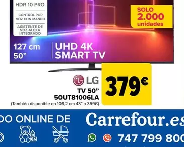 Oferta de Lg - Tv 50" 50UT81006LA por 379€ en Carrefour