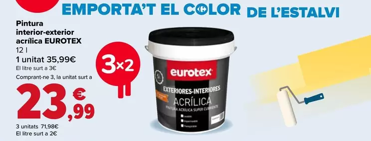 Oferta de Eurotex - Pintura Interior-Exterior Acrílica en Carrefour