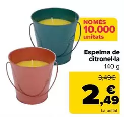 Oferta de Vela Citronela por 2,49€ en Carrefour