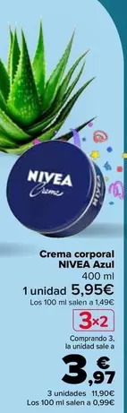 Oferta de Nivea - Crema Corporal Azul en Carrefour