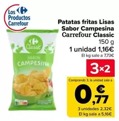 Oferta de Carrefour Classic - Patatas Fritas Lisas Sabor Campesina  en Carrefour