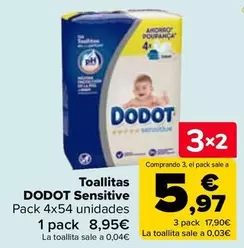 Oferta de Dodot - Toallitas  Sensitive en Carrefour