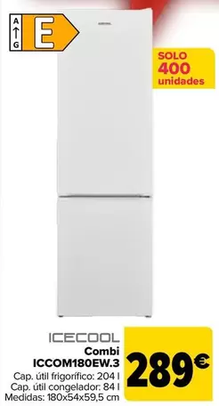 Oferta de Icecool - Combi ICCOM180EW.3 por 289€ en Carrefour