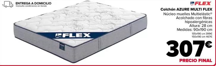 Oferta de Flex - Colchón Azure Multi por 307€ en Carrefour