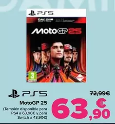 Oferta de Motogp 25 por 63,9€ en Carrefour