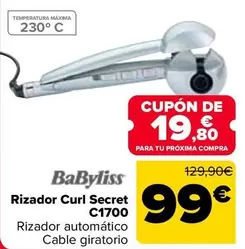 Oferta de Babyliss - Rizador Curl Secret C1700 por 99€ en Carrefour
