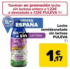 Oferta de Puleva - Leche Semidesnatada Sin Lactosa  por 1,17€ en Carrefour