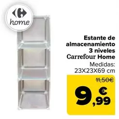 Oferta de Carrefour Home - Estante De Almacenamiento 3 Niveles por 9,99€ en Carrefour