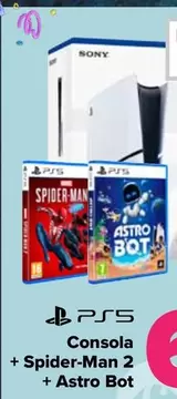 Oferta de Sony - Consola  + Spider-man 2  + Astro Bot por 629€ en Carrefour