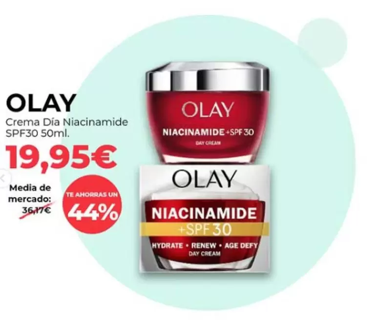 Oferta de Olay - Crema Dia Niacinamide SPF30 por 19,95€ en PrimaPrix
