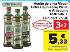 Oferta de Coosur - Aceite De Oliva Virgen Extra Hojiblanca, Picual O Arbequina por 7,99€ en Carrefour Market