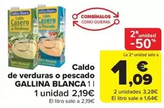 Oferta de Gallina Blanca - Caldo De Verduras O Pescado por 2,19€ en Carrefour Market