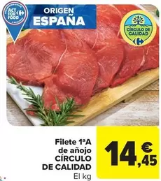 Oferta de Filete 1aaa De Añojo por 14,45€ en Carrefour Market