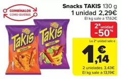 Oferta de Takis - Snacks por 2,29€ en Carrefour Market