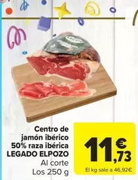 Oferta de Legado ElPozo - Centro De Jamón Ibérico 50% Raza Ibérica por 11,73€ en Carrefour Market