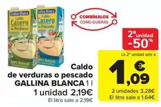 Oferta de Gallina Blanca - Caldo De Verduras O Pescado por 2,19€ en Carrefour Market