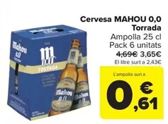 Oferta de Mahou - Cervesa 0,0 Torrada por 3,65€ en Carrefour Market