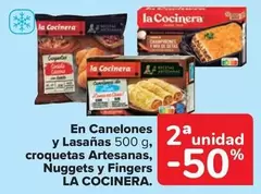 Oferta de La Cocinera - En Canelones y Lasanas croquetas Artesanas Nuggets y Fingers en Carrefour Market