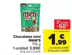Oferta de M&M's - Chocolates Mini por 3,99€ en Carrefour Market