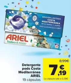 Oferta de Ariel - Detergente Pods Costa Mediterranea por 7,19€ en Carrefour Market
