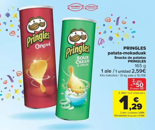 Oferta de Pringles - Snacks De Patatas por 1,29€ en Carrefour Market