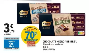 Oferta de Nestlé - Chocolate Negro por 3,79€ en E.Leclerc
