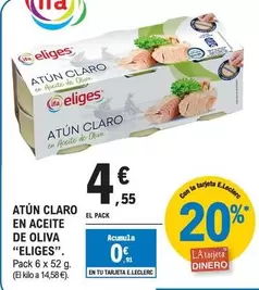 Oferta de Ifa Eliges - Atún Claro En Aceite De Oliva por 4,55€ en E.Leclerc