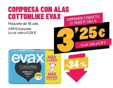 Oferta de Evax - Compresas Con Alas Cottonlike por 4,99€ en Ahorramas