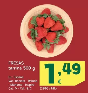Oferta de Fresas por 1,49€ en HiperDino