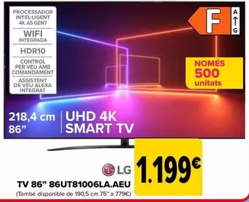 Oferta de LG - Tv 86" 86UT81006LA.AEU por 1199€ en Carrefour
