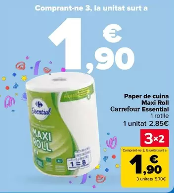 Oferta de Carrefour - Papel De Cocina Maxi Roll  Essential en Carrefour