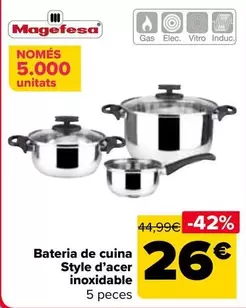 Oferta de Magefesa - Batería De Cocina Style Acero Inoxidable por 26€ en Carrefour