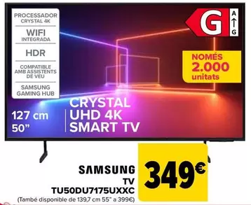 Oferta de Samsung - Tv TU50DU7175UXXC por 349€ en Carrefour