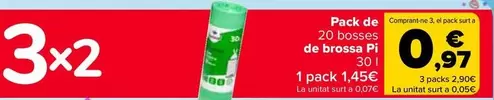 Oferta de Pino - Pack De  20 Bolsas  Basura  en Carrefour